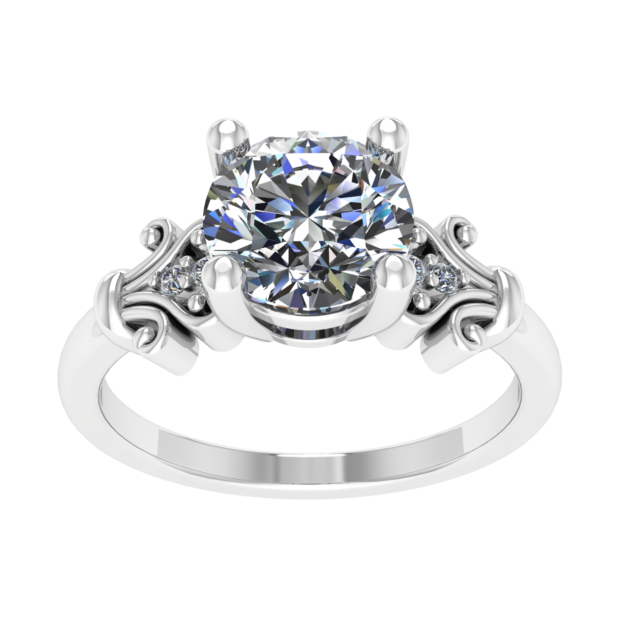 ACCENTED 7.00mm ROUND ENGAGEMENT RING